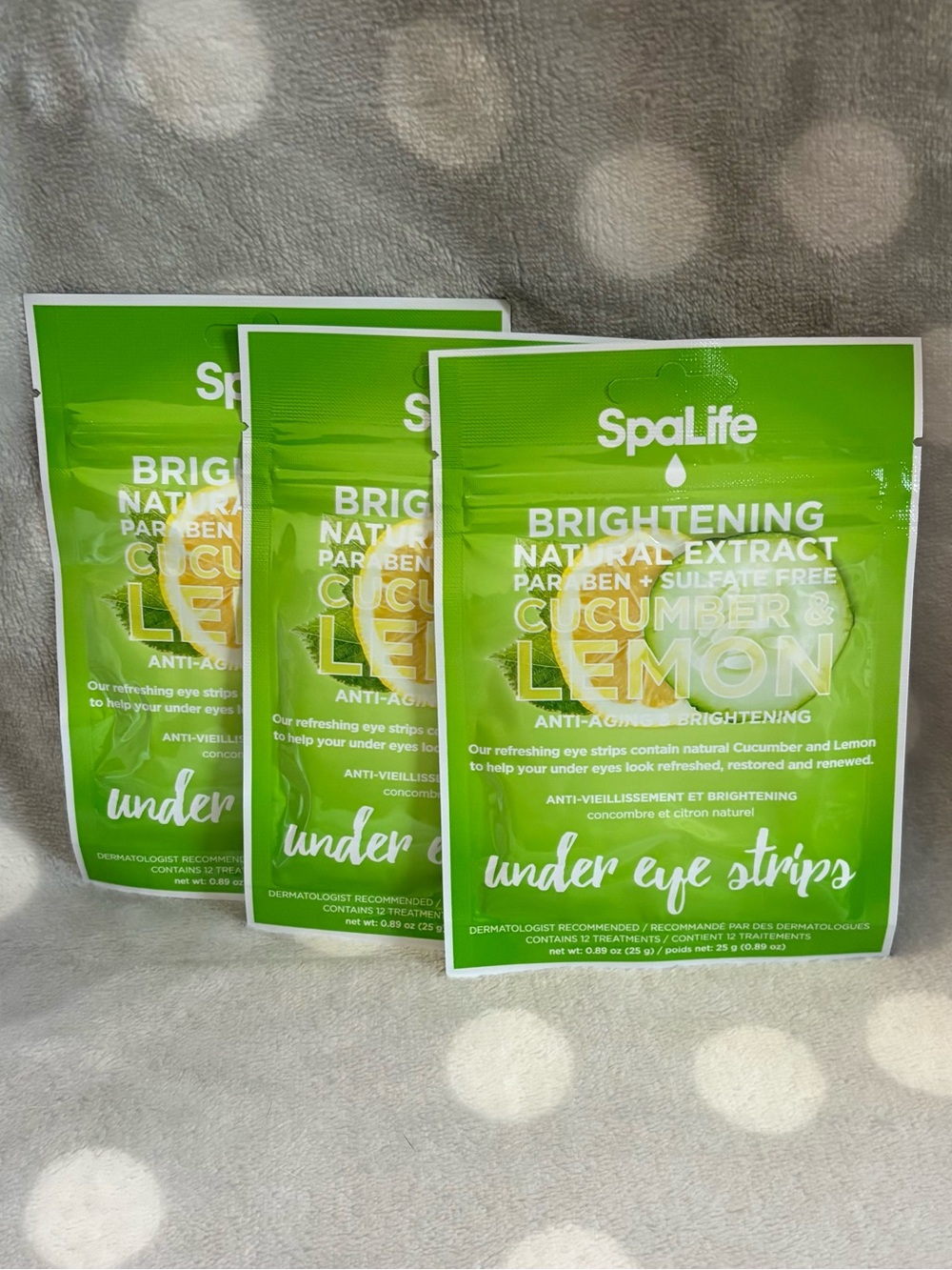 3 Packs Spife Brightening Cucumber & Lemon Under Eye Strips - NEW